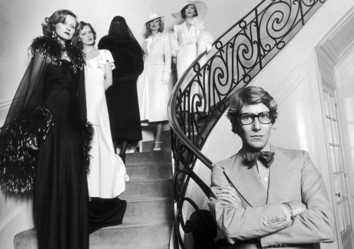 Image of Yves Saint Laurent with other celebrities
